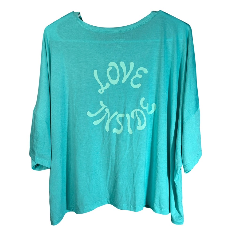 Old Navy Active Go-Dry XXL Teal Live Outside Love Inside Graphic Tee NWT